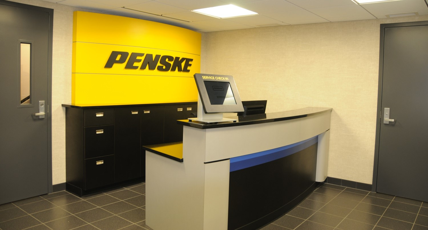 In addition to ruggedized computers used in the shop, Penske also manages tablets used in customer kiosks. These tablets are used to check in customer service requests.