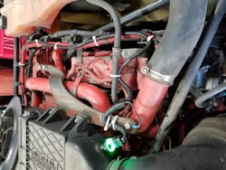 The Fleetguard FIT system offers fleets an LED indicator light, used to provide a quick status on the engine air filter. A green light means the filter is in good operating condition. The Fleetguard FIT system offers fleets an LED indicator light, used to provide a quick status on the engine air filter. A green light means the filter is in good operating condition.