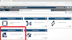 Mitchell ProDemand After Repair Information shows what is necessary to test and validate ADAS