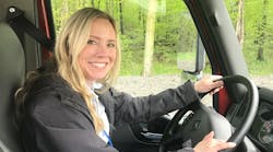 Fleet Maintenance Editor-in-chief Erica Schueller behind the wheel of an International MV Series at the Navistar Proving Grounds in New Carlisle, Indiana. Fleet Maintenance Editor-in-chief Erica Schueller behind the wheel of an International MV Series at the Navistar Proving Grounds in New Carlisle, Indiana.