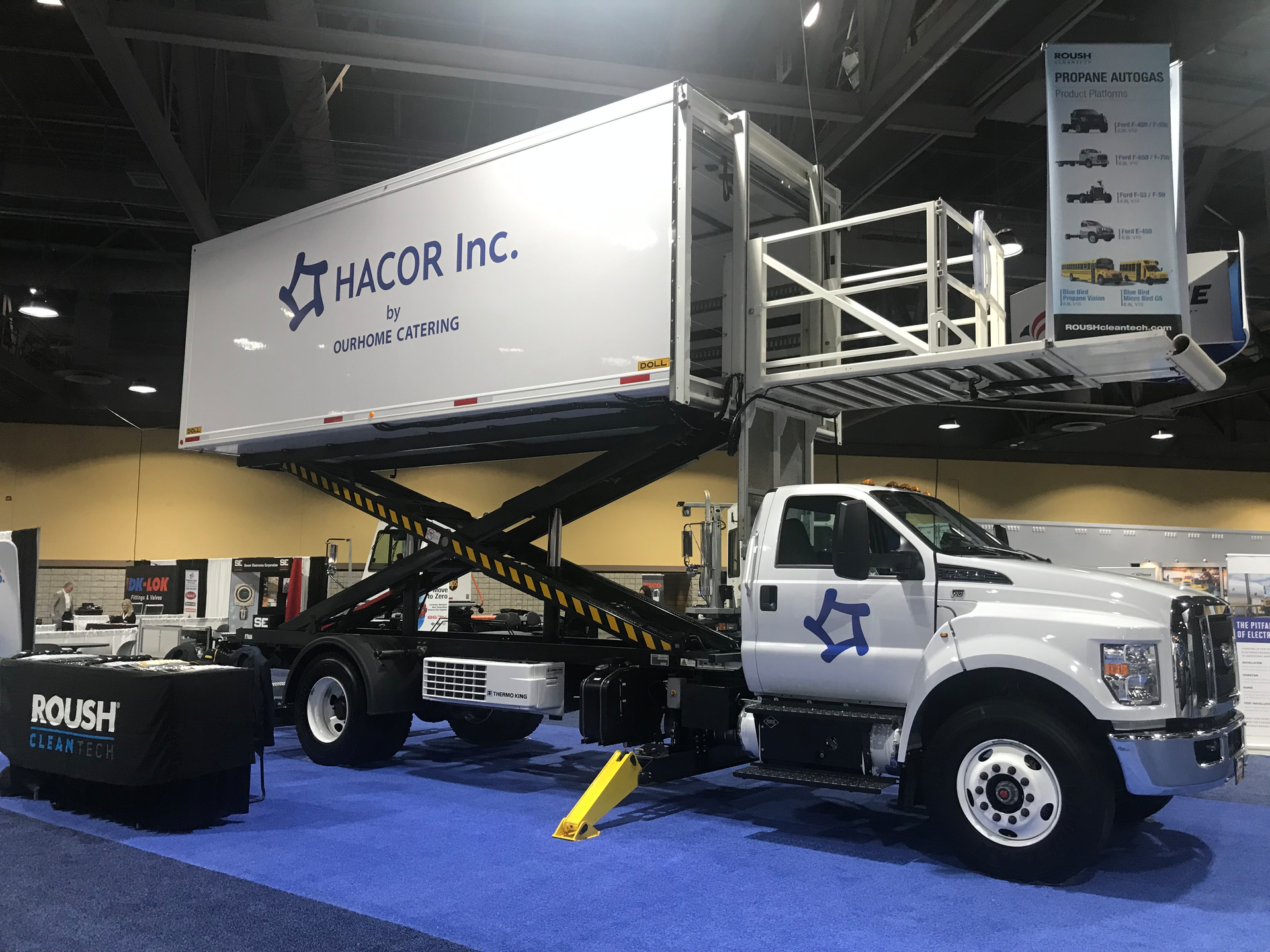 ROUSH CleanTech displayed one of their trucks fueled by propane autogas, in partnership with Hacor Inc., at the Advanced Clean Transportation (ACT) Expo in April 2019.
