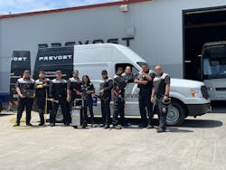 Prevost brings their tools, parts, and know-how to the rescue of broken-down coaches everywhere. Prevost brings their tools, parts, and know-how to the rescue of broken-down coaches everywhere.