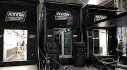 These three trailers haul the cars, parts, and equipment for the Arrow Schmidt Peterson Motorsports IndyCar racing team. The Kenworth trucks that pull them use Petro-Canada Lubricants Duron heavy duty diesel engine oil.