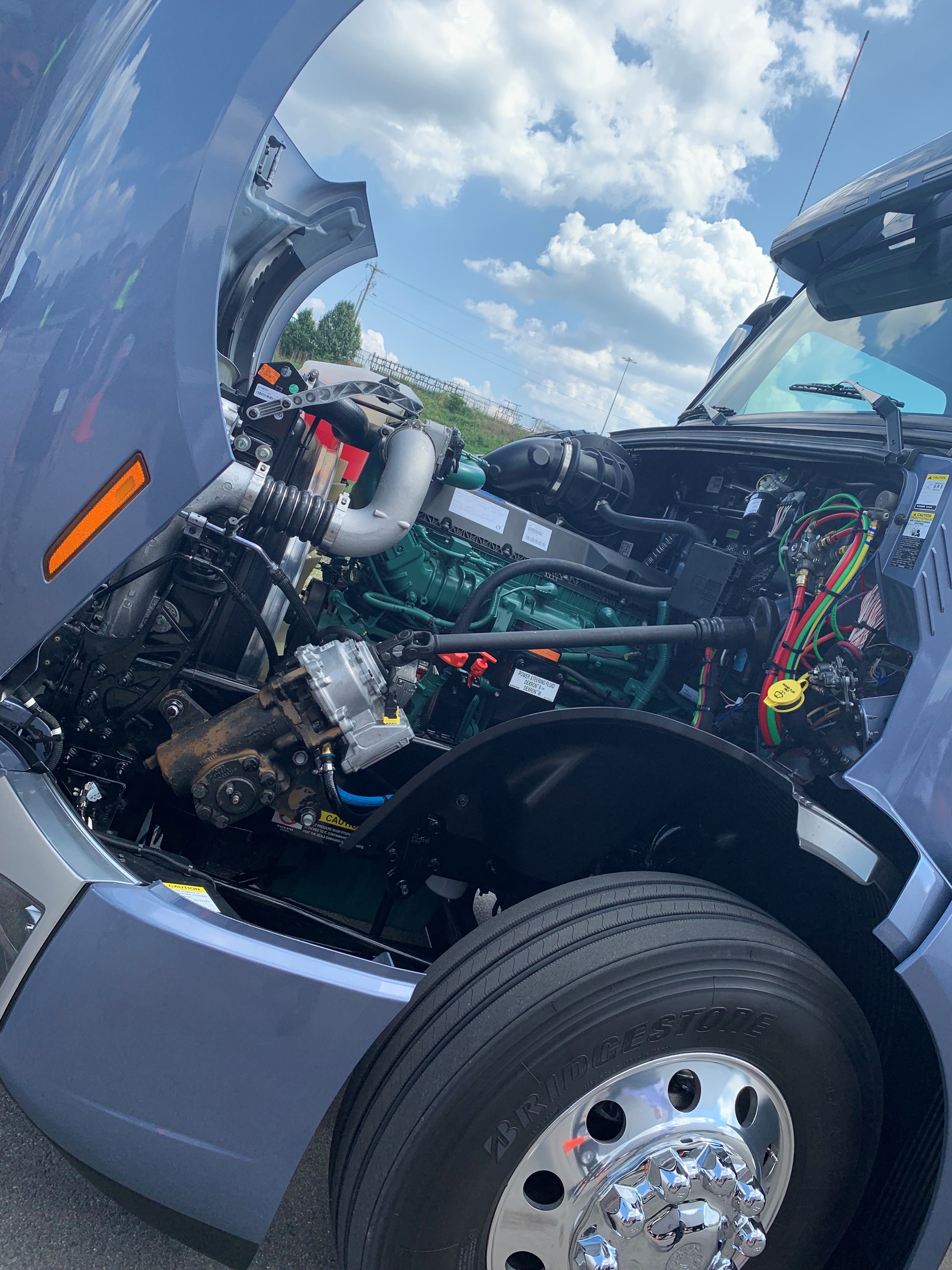 The Volvo Dynamic Steering unit is fitted to the steering column (silver unit in the foreground). The VDS will adjust steering to provide more stable control of the steering wheel.