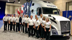 The Captains of America’s Road Team with Volvo Trucks North America’s President, Peter Voorhoeve. America’s Road Team is a public outreach program sponsored by Volvo Trucks North America.