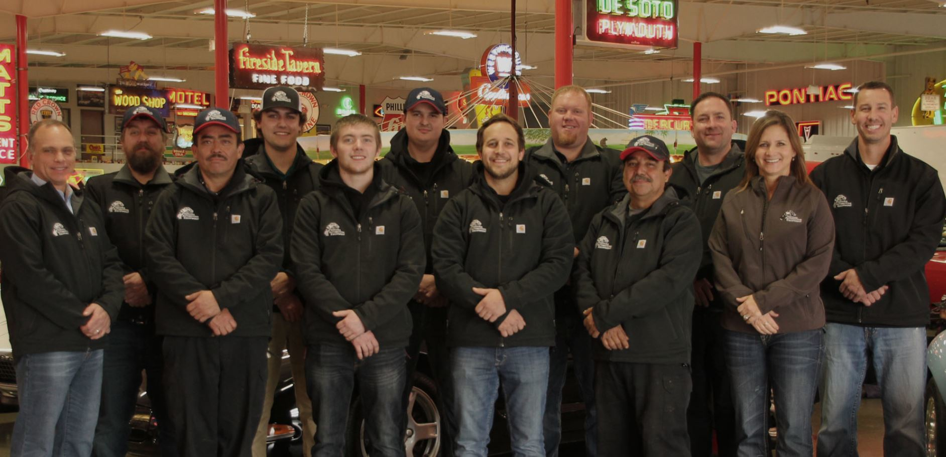 Members of the Indiana Automotive Equipment team, now an exclusive distributor of Stertil-Koni heavy duty vehicle lifts.