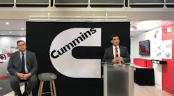Brett Merritt, vice president of the on-highway engine business at Cummins, announced new products included in the 2020 X15 engine series during the North American Commercial Vehicles (NACV) Show in Atlanta.