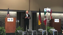 Kevin Romanchok, director of e-mobility at Bendix, spoke at press briefing.