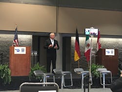 Kevin Romanchok, director of e-mobility at Bendix, spoke at press briefing. Kevin Romanchok, director of e-mobility at Bendix, spoke at press briefing.