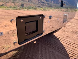 The black cut-out portion shown here, on the front of the vehicle, is where the radar for the Bendix Wingman Fusion collision avoidance system is located. If the vehicle gets to close to another, the Bendix system will alert the driver and adjust the following distance if necessary. The black cut-out portion shown here, on the front of the vehicle, is where the radar for the Bendix Wingman Fusion collision avoidance system is located. If the vehicle gets to close to another, the Bendix system will alert the driver and adjust the following distance if necessary.