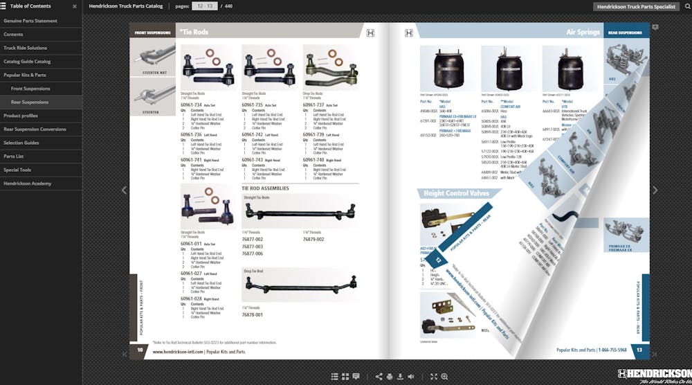 Hendrickson Truck Commercial Vehicle Systems launches digital parts