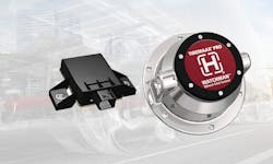 Pictured here is the recently introduced Watchman wheel-end sensing technology. In addition to understanding system integration, Hendrickson has invested significant time and effort in tackling concerns related to the durability and life of the physical sensor itself including sensor battery life, exposure to the elements and other road inputs, and transmissions capability. Pictured here is the recently introduced Watchman wheel-end sensing technology. In addition to understanding system integration, Hendrickson has invested significant time and effort in tackling concerns related to the durability and life of the physical sensor itself including sensor battery life, exposure to the elements and other road inputs, and transmissions capability.