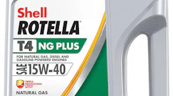 Shell Rotella T4 NG Plus 15W-40 heavy-duty engine oil is formulated for use in mobile natural gas engines as well as diesel and gasoline engines.