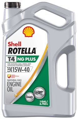 Shell Rotella T4 NG Plus 15W-40 heavy-duty engine oil is formulated for use in mobile natural gas engines as well as diesel and gasoline engines. Shell Rotella T4 NG Plus 15W-40 heavy-duty engine oil is formulated for use in mobile natural gas engines as well as diesel and gasoline engines.