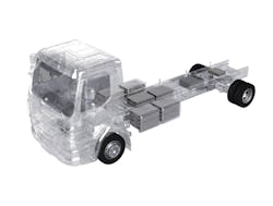 A rendering depicting the Webasto CV standard battery system's modular scalability. A rendering depicting the Webasto CV standard battery system's modular scalability.