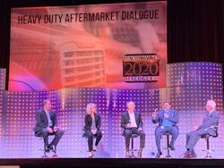 Panelists discuss the real-world fleet challenges during a panel discussion at Heavy Duty Aftermarket Dialogue 2020. Panelists discuss the real-world fleet challenges during a panel discussion at Heavy Duty Aftermarket Dialogue 2020.