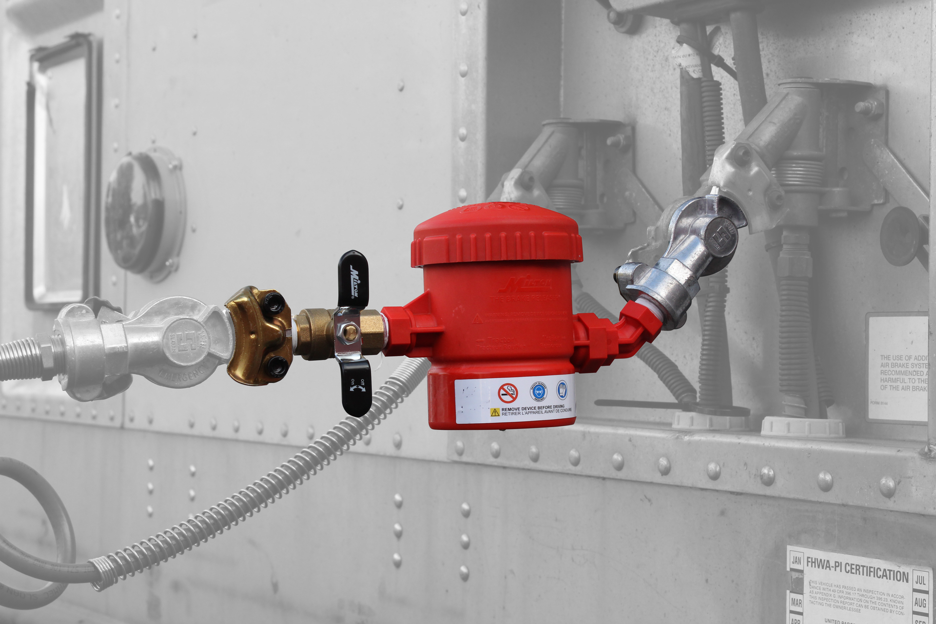 A tool like the Milton Industries Brake Releaser can be used at tractor-trailer hook-ups, truck stops, or roadside as either a pre-treatment or emergency air brake releaser. The product was invented by a life-long driver whose frozen trailer brakes caused him to jackknife and nearly kill a state trooper. For more information, visit: miltonindustries.com.