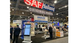 SAF-Holland announced the launch of its POD Plus electronic parts catalog, shown on a large demonstration screen in the company&apos;s booth at Heavy Duty Aftermarket Week.