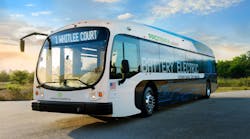 Proterra is using both carbon-fiber and fiberglass composites in its electric buses, materials that are used based on design and loading requirements. Pictured as a finished product is the 40&rsquo; Catalyst Bus that features a carbon-fiber-reinforced body.