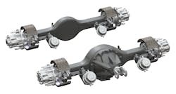 Dana&rsquo;s EconoTrek 6x2 tandem axle consists of the S175 front drive axle and a unique rear tag axle. The tag axle has a square-edge banjo housing design for enhanced durability. The tag axle is also optimized for electronic-controlled load distribution air suspension systems.