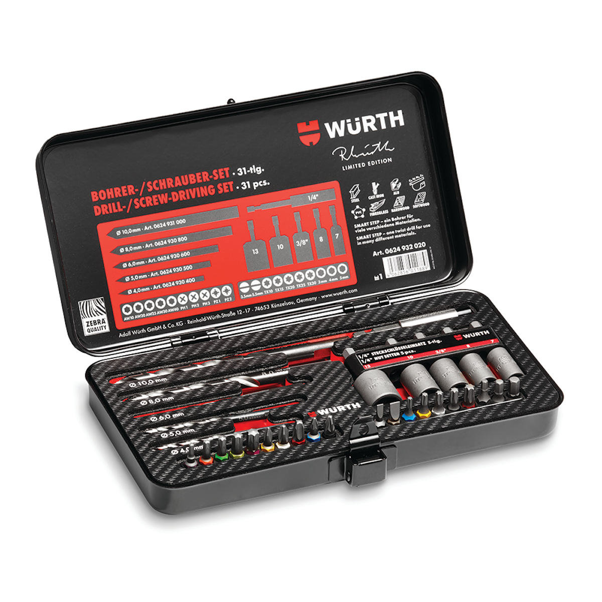 Limited Edition 31pc ZEBRA Drill/Screwdriver Set From Wurth USA