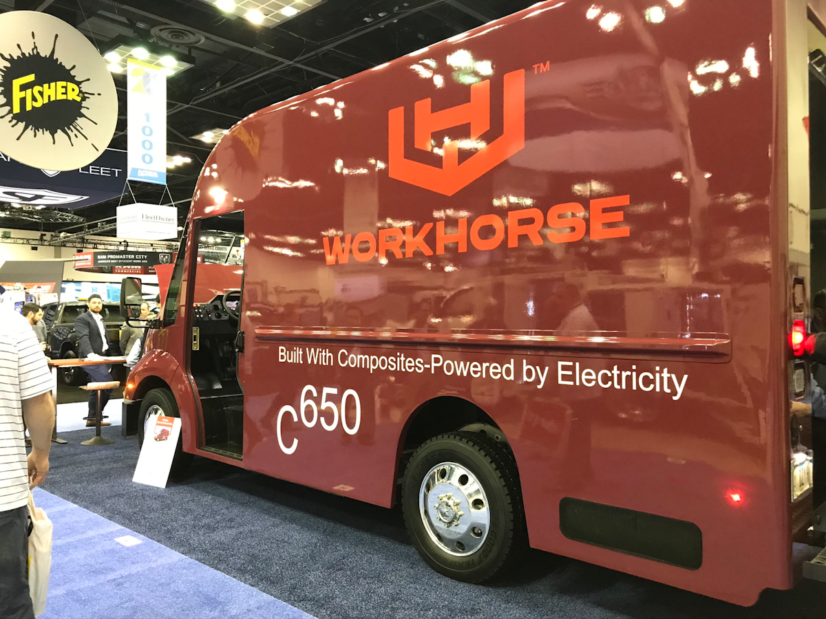 Workhorse Group Displays New C650 Electric Step Van At Work Truck Show Fleet Maintenance