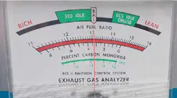This early AFR meter sort of “guesses” at the HC level.
