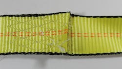 Improper cargo securement ranks high on the list of out of service violations. Care must be taken during pre- and post-trip inspections to look for defects such as broken thread on tie-down straps. Improper cargo securement ranks high on the list of out of service violations. Care must be taken during pre- and post-trip inspections to look for defects such as broken thread on tie-down straps.