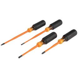 Slim-Tip Insulated Screwdrivers 4-Piece Set, No. 33734INS Slim-Tip Insulated Screwdrivers 4-Piece Set, No. 33734INS