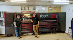 Christopher Caouette (left) aside his two Snap-on 100th Year Edition 68' EPIQ Roll Cabs.
