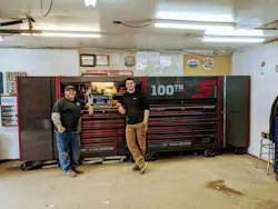 Christopher Caouette (left) aside his two Snap-on 100th Year Edition 68' EPIQ Roll Cabs. Christopher Caouette (left) aside his two Snap-on 100th Year Edition 68' EPIQ Roll Cabs.
