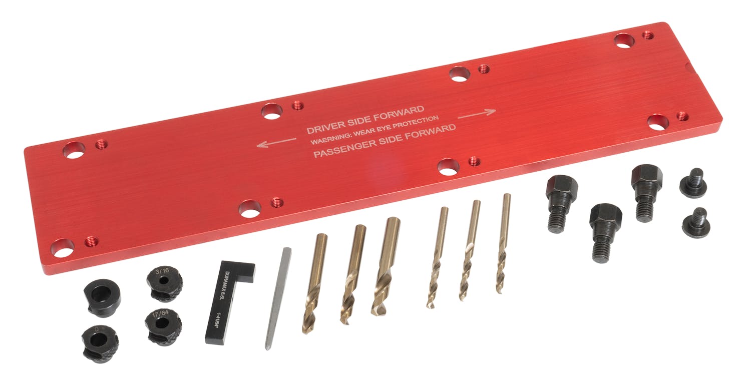 Manifold Drill Template for Duramax 6.6L Diesel, No. 72400 Fleet