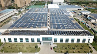 Eaton&rsquo;s Vehicle Group site in Jining, China, installed a solar roof to generate electricity for the facility.