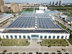Eaton’s Vehicle Group site in Jining, China, installed a solar roof to generate electricity for the facility. Eaton’s Vehicle Group site in Jining, China, installed a solar roof to generate electricity for the facility.