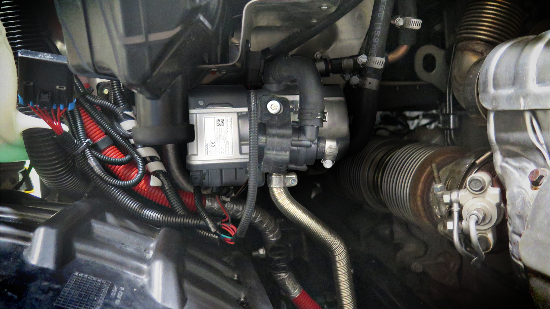 An auxiliary coolant heater is typically mounted in the engine compartment to be integrated into the truck&rsquo;s coolant system. It draws coolant into a heat exchanger where it is warmed up and pumped back to the engine.