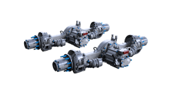 Meritor's tandem axle 14Xe electric powertrain for medium and heavy duty applications is nearing production. Meritor's tandem axle 14Xe electric powertrain for medium and heavy duty applications is nearing production.