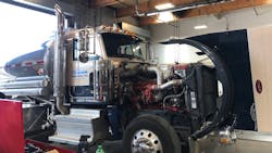 Until recently, the fleet was maintained and repaired by four company technicians in a single bay shop and with a service truck. Until recently, the fleet was maintained and repaired by four company technicians in a single bay shop and with a service truck.