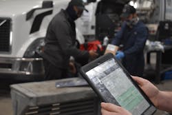 Technicians can order parts on the iPad, enter notes and photos, and communicate with other technicians who may have worked on the same vehicle. Technicians can order parts on the iPad, enter notes and photos, and communicate with other technicians who may have worked on the same vehicle.
