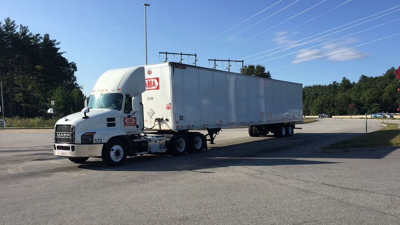 The AMA company-owned fleet consists of about 50 Mack, International, and Freightliner day cabs and 15 International straight trucks.
