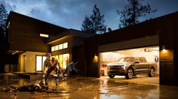 With the 80-amp Ford Charge Station Pro charger installed, the Ford F-150 Lightning can power a home's appliances during a blackout. With the 80-amp Ford Charge Station Pro charger installed, the Ford F-150 Lightning can power a home's appliances during a blackout.