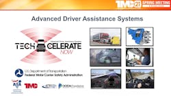 The Tech-Celerate Now program categorizes ADAS technologies into four distinct buckets: active braking systems, active steering systems, active warning systems, and camera monitoring systems. The Tech-Celerate Now program categorizes ADAS technologies into four distinct buckets: active braking systems, active steering systems, active warning systems, and camera monitoring systems.