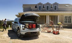 The Ford F-150 Lightning can provide 9.6 kW of energy through the Onboard Power Pro's 11 outlets. The Ford F-150 Lightning can provide 9.6 kW of energy through the Onboard Power Pro's 11 outlets.