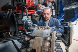 Damaged pads and/or cracked rotors on air disc brakes can be a sign of unbalanced brake issues on tractor-trailers. Damaged pads and/or cracked rotors on air disc brakes can be a sign of unbalanced brake issues on tractor-trailers.