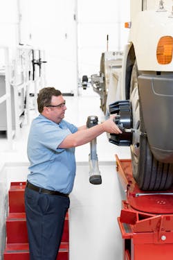 It’s helpful to have a dedicated technician who’s responsible for alignments. That person can become well-trained and highly proficient, which are key ingredients to achieving the accuracy and consistency a fleet needs. It’s helpful to have a dedicated technician who’s responsible for alignments. That person can become well-trained and highly proficient, which are key ingredients to achieving the accuracy and consistency a fleet needs.