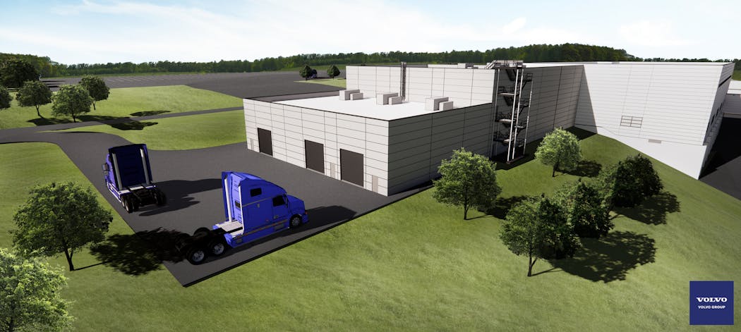 3D digital rendering of Volvo Group&apos;s new vehicle propulsion lab in Hagerstown, Maryland.