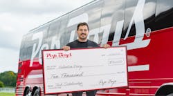 Pep Boys announced the 15 recipients of its annual Find Your Drive $100,000 scholarship program, including this $10,000 scholarship awarded to Valentin Davy during the #PepBoysRoadTrip Orlando centennial road trip kick-off event. Davy is a student at the Universal Technical Institute in Orlando, Florida.