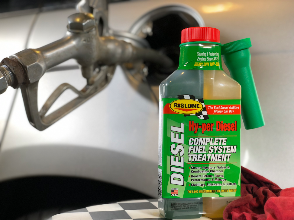 Rislone Hy-per Diesel Complete Fuel System Treatment is an all-in-one diesel fuel additive. Each bottle contains important fuel quality and performance improvers such as a complete fuel system cleaner, anti-gel additive for cold weather, fuel stabilizer and conditioner, cetane power booster, ULSD sulfur substitute, and upper cylinder lubricants.