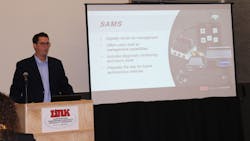 Link Mfg's vice president of business development Brian Kujala explains the SmartValve Electronic Height Control System and Smart Air Management System (SAMS) at TMC 21. Link Mfg's vice president of business development Brian Kujala explains the SmartValve Electronic Height Control System and Smart Air Management System (SAMS) at TMC 21.