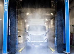 Sunrise Transport has a dedicated lane with an automatic washer, and the personnel running the equipment, as well as fuelers, are encouraged to move up to technician status. Sunrise Transport has a dedicated lane with an automatic washer, and the personnel running the equipment, as well as fuelers, are encouraged to move up to technician status.