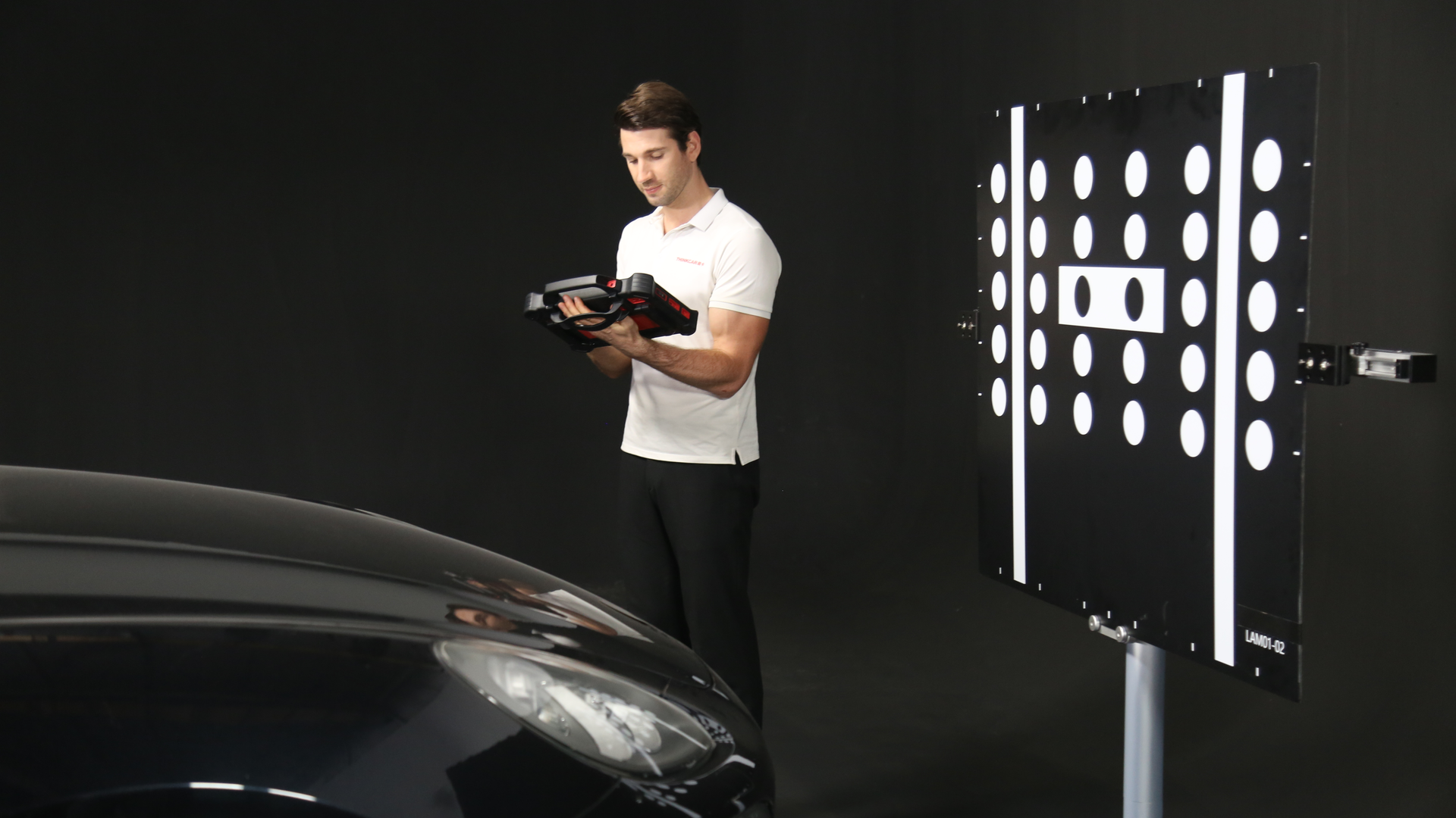 The TOPDON Phoenix ADAS Mobile can collapse for easy storage and transport. It takes about 30 minutes to set up.